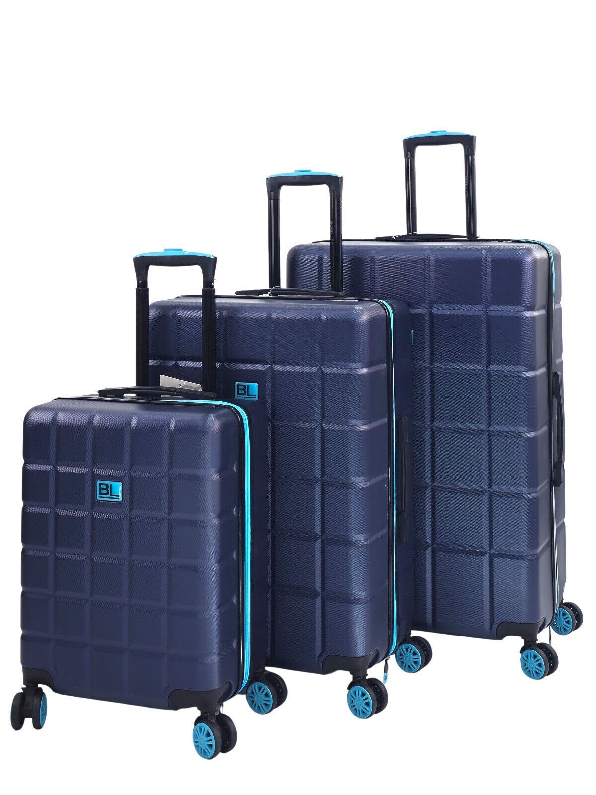 Collinsville Set of 3 Soft Shell Suitcase in Navy