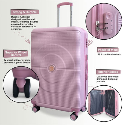Seto Set of 3 Hard Shell Suitcase in Pink