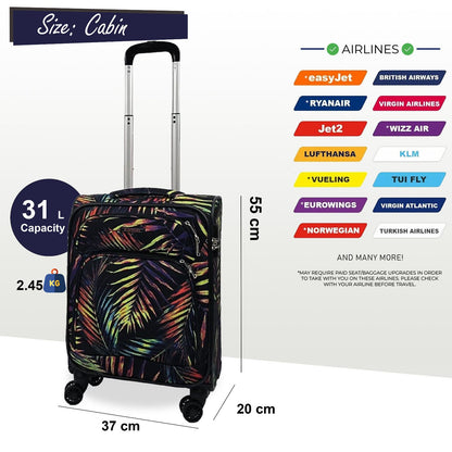 Lightweight Cabin 8 Wheel Luggage Travel Soft Bag