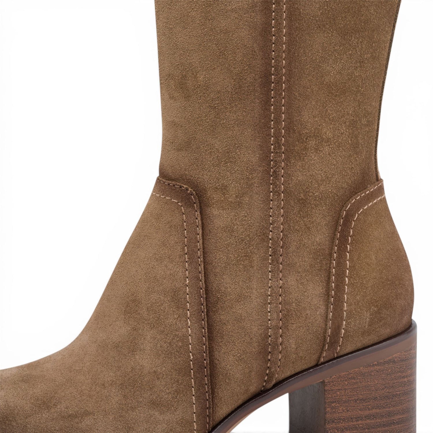 Tamaris Women’s Brown Suede Leather Riding Knee-High Heel Long Boots - 25576-47