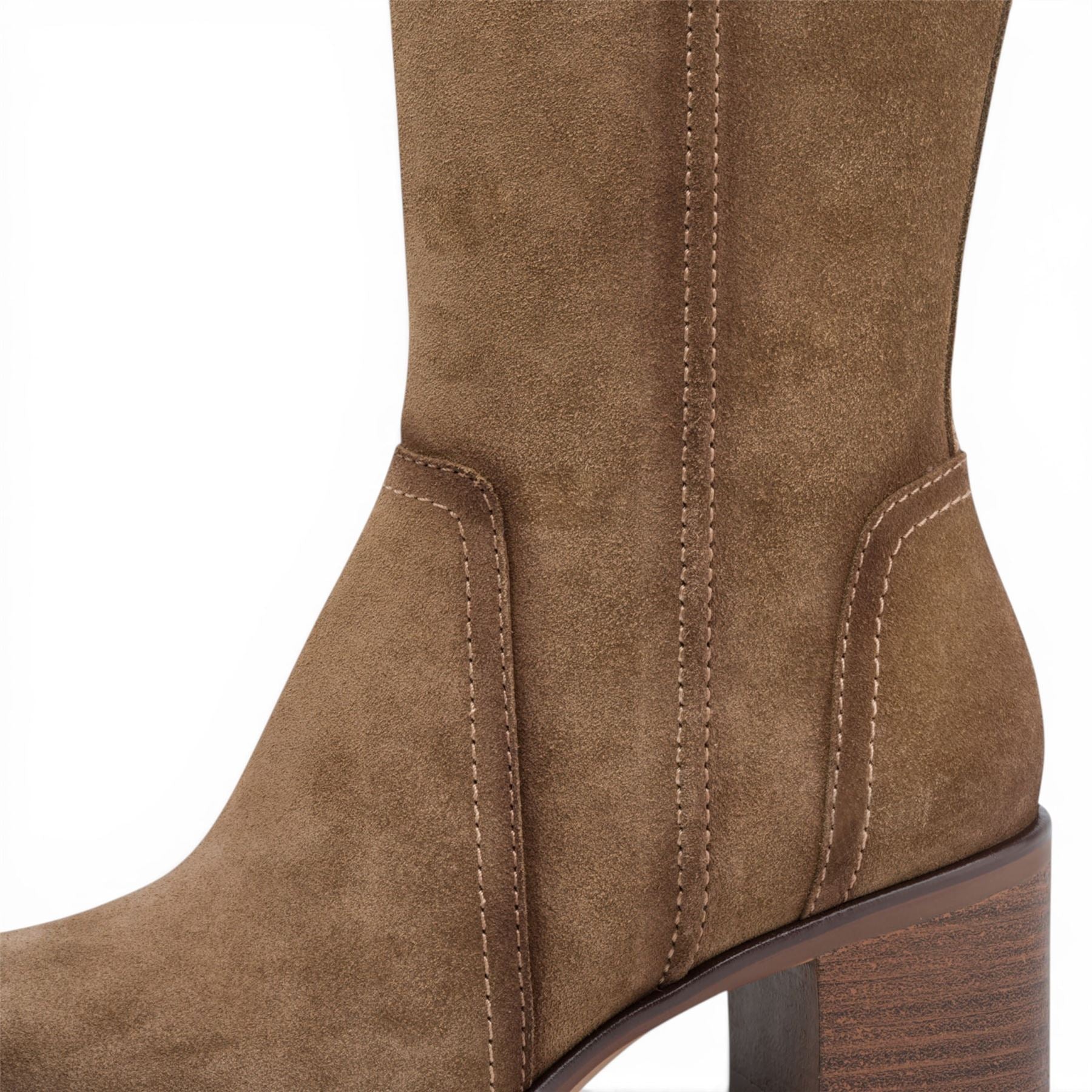 Tamaris Women’s Brown Suede Leather Riding Knee-High Heel Long Boots - 25576-47
