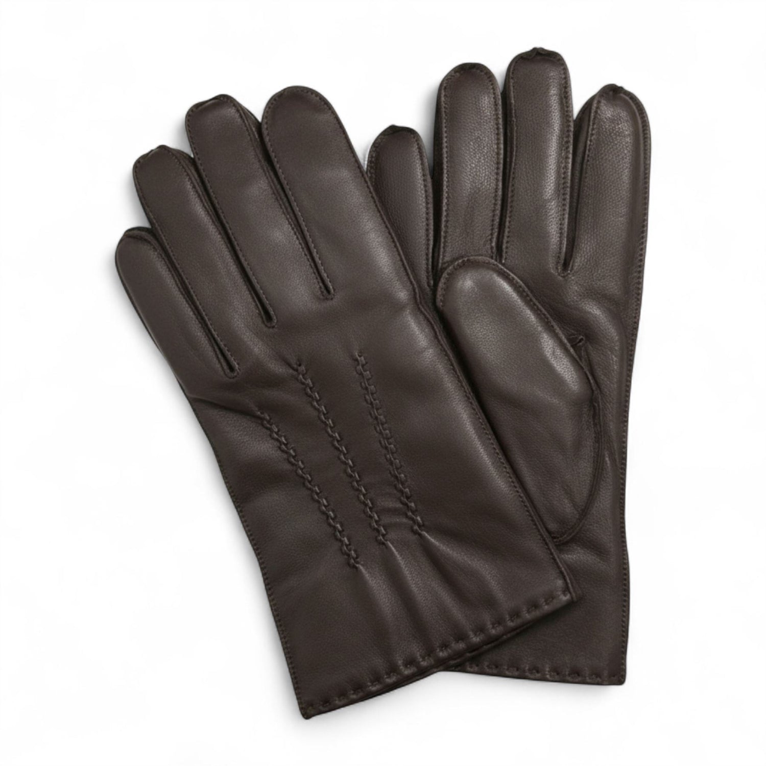 Men’s Italian Leather Warm Wool Lining Winter Stich Design Gloves - M-LGV-205
