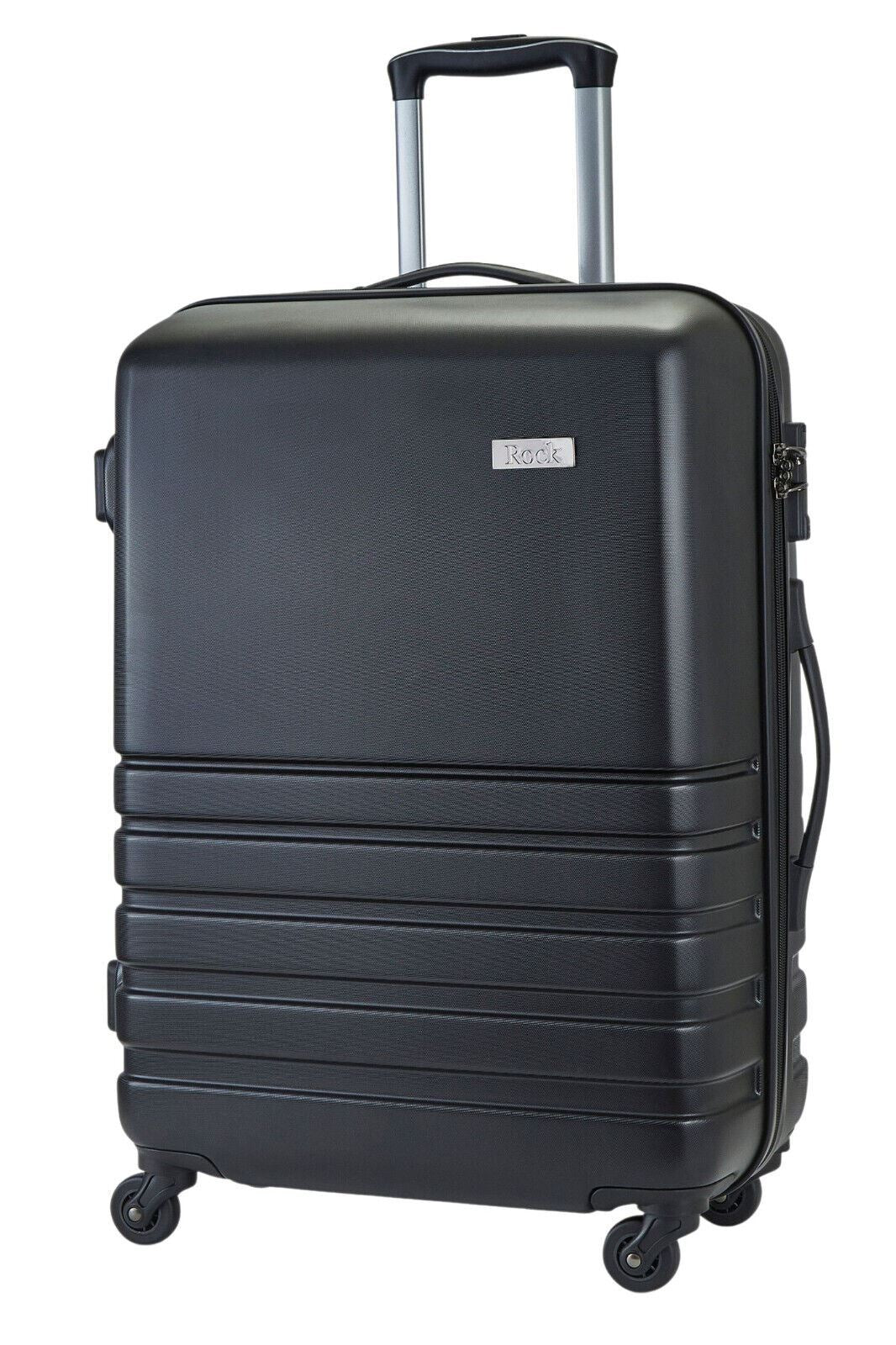 Hard Shell Black Suitcase Set 4 Wheel Cabin Luggage Trolley Travel Bag