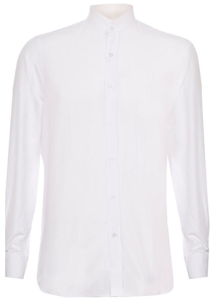 Mens Peaky Blinders Removable Collar Nehru White Collarless Shirt