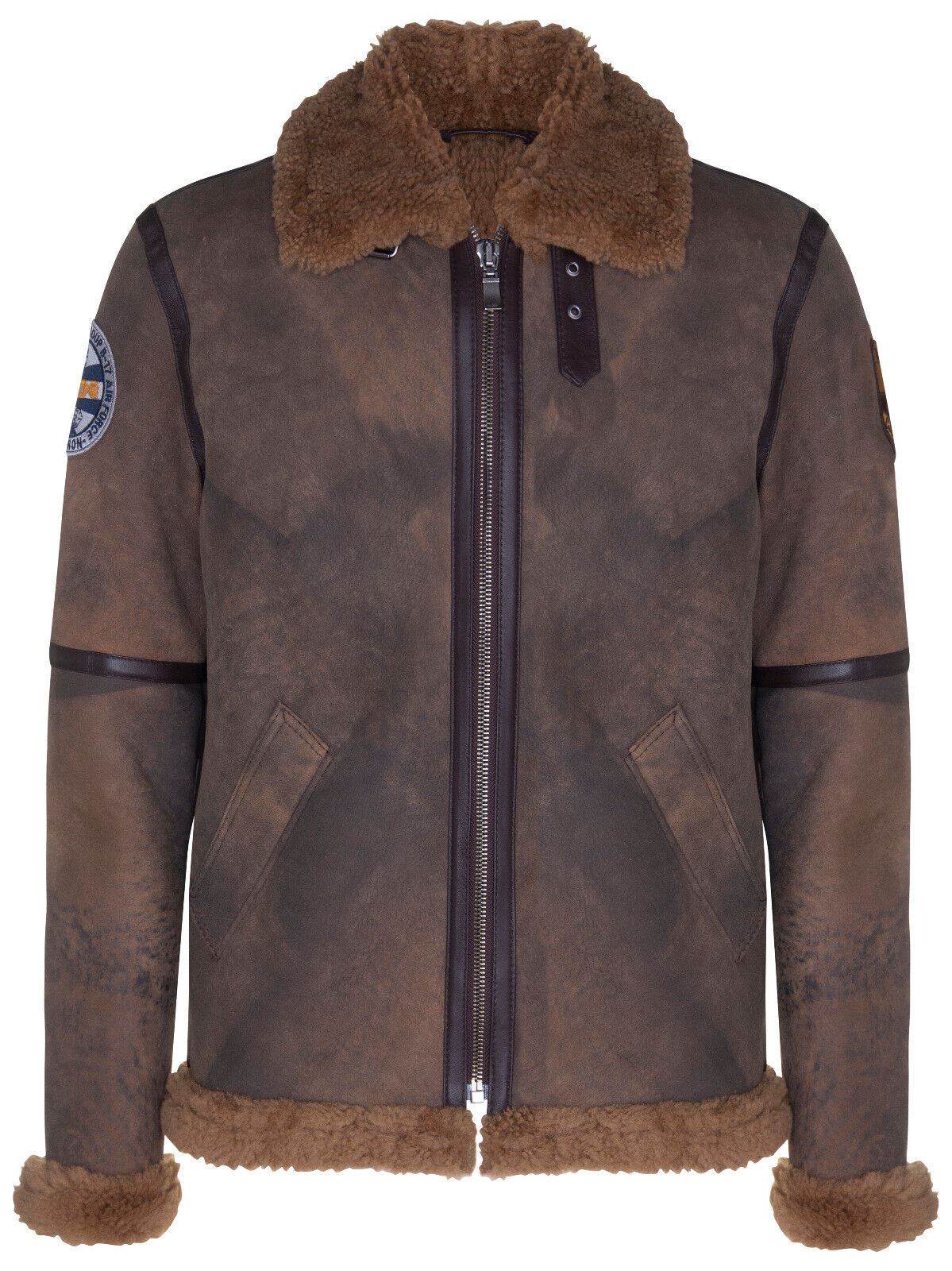Mens B3 Sheepskin Antique Leather Jacket-Hemsworth