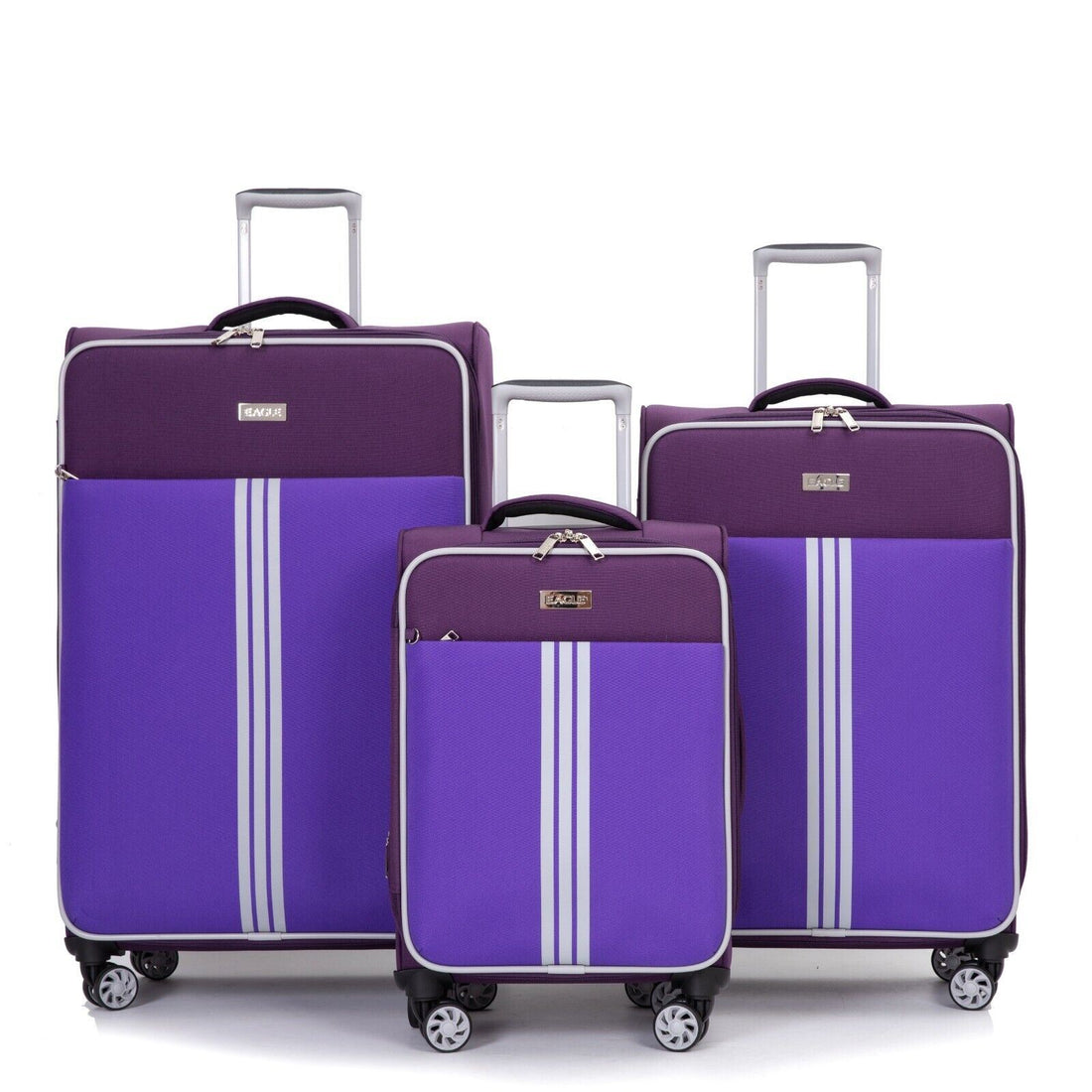 Beaverton Set of 3 Soft Shell Suitcase in Purple