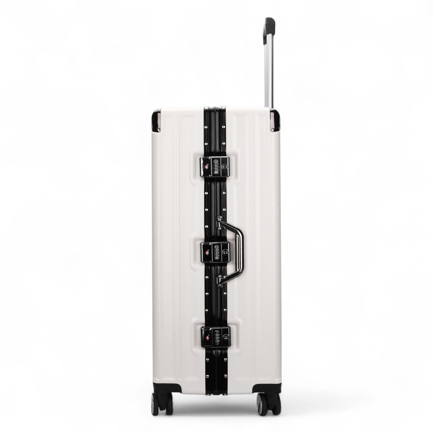 Hardshell Pink Suitcase Set Robust 8 Wheel Luggage Cabin Case Bag - IL-PC-ALLOY-WHITE