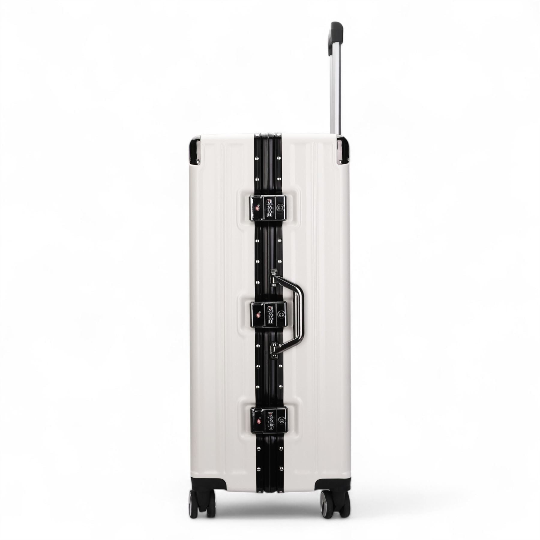 Hardshell Pink Suitcase Set Robust 8 Wheel Luggage Cabin Case Bag - IL-PC-ALLOY-WHITE