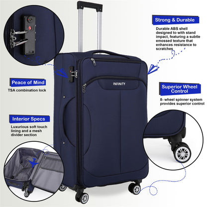 Delta Large Hard Shell Suitcase in Navy