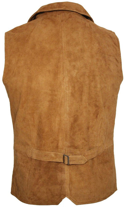 Mens Smooth Suede Leather Waistcoat-Gillingham - Upperclass Fashions 