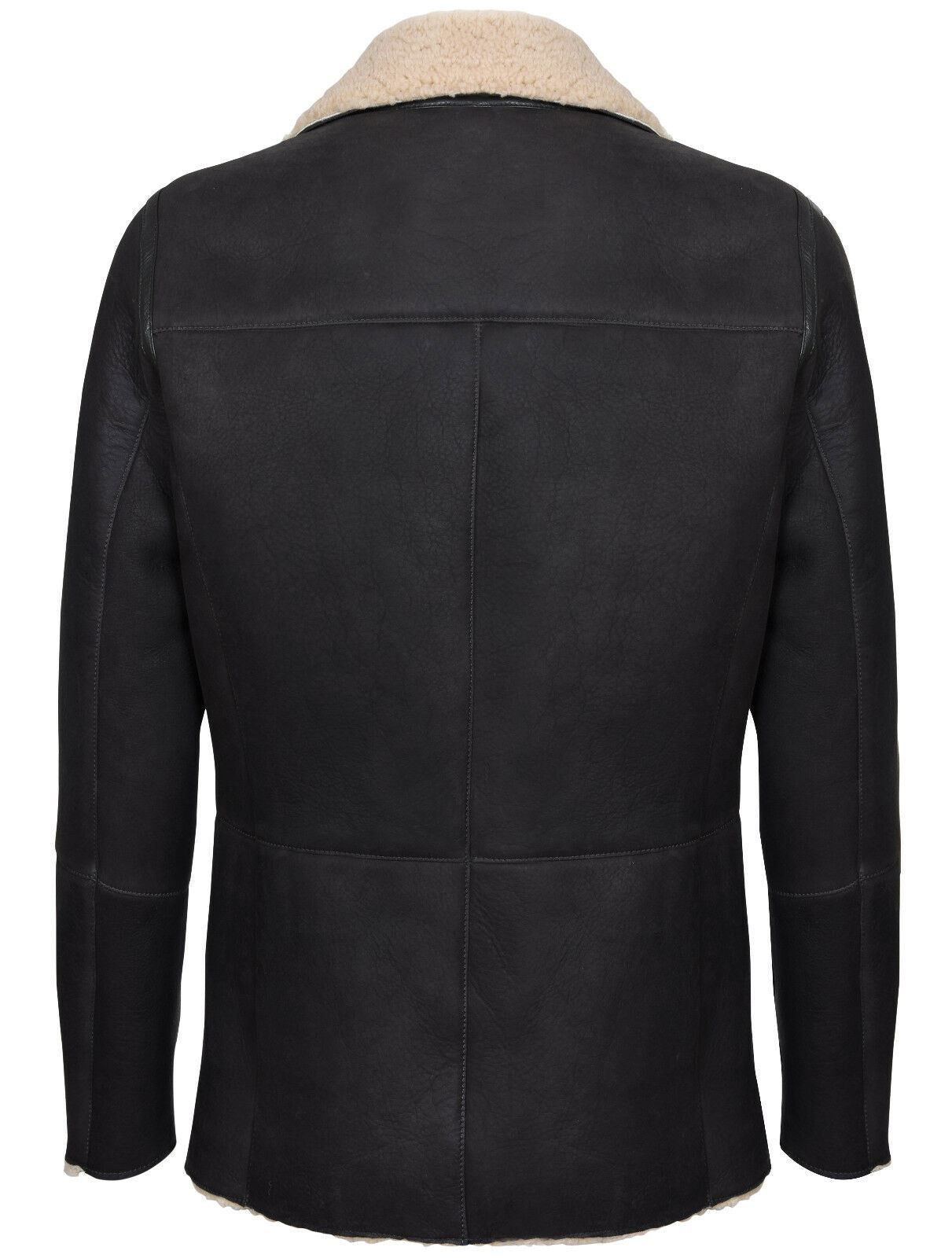 Mens Double Breasted Shearling Sheepskin Coat-Kington