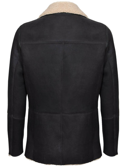 Mens Double Breasted Shearling Sheepskin Coat-Kington