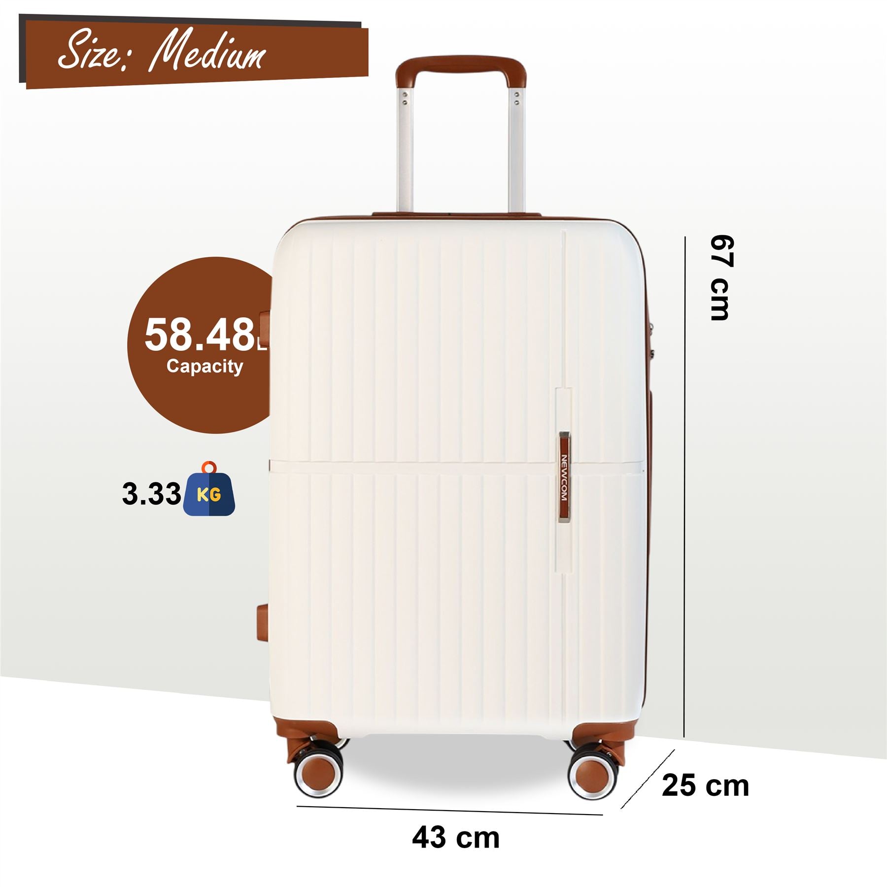 Corowa Medium Hard Shell Suitcase in White