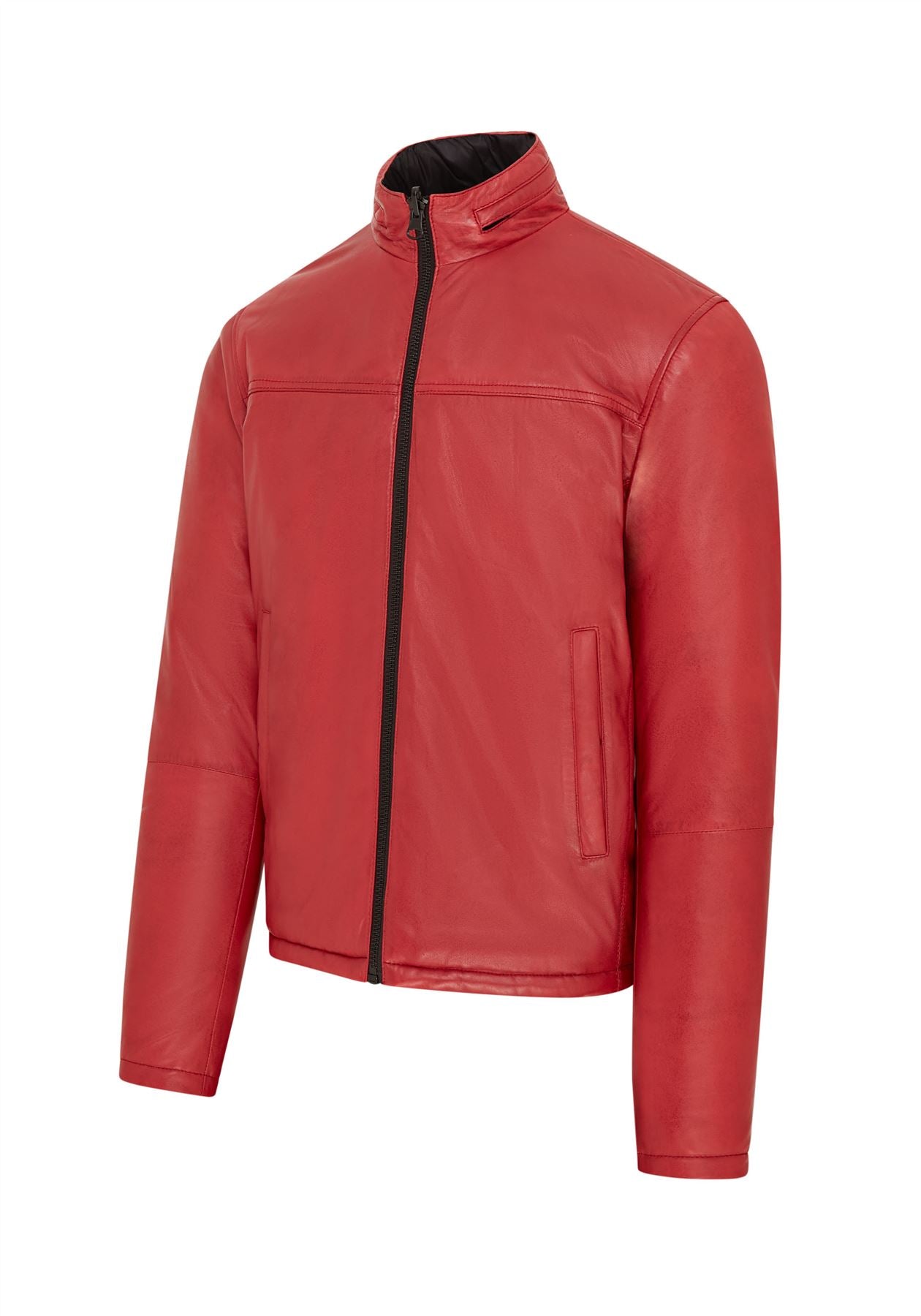 Mens Hooded Reversible Bomber Leather Jacket - Raufoss