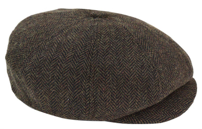 Mens Peaky Blinders Tweed Gatsby Flat Baker Hat With Razor Blade