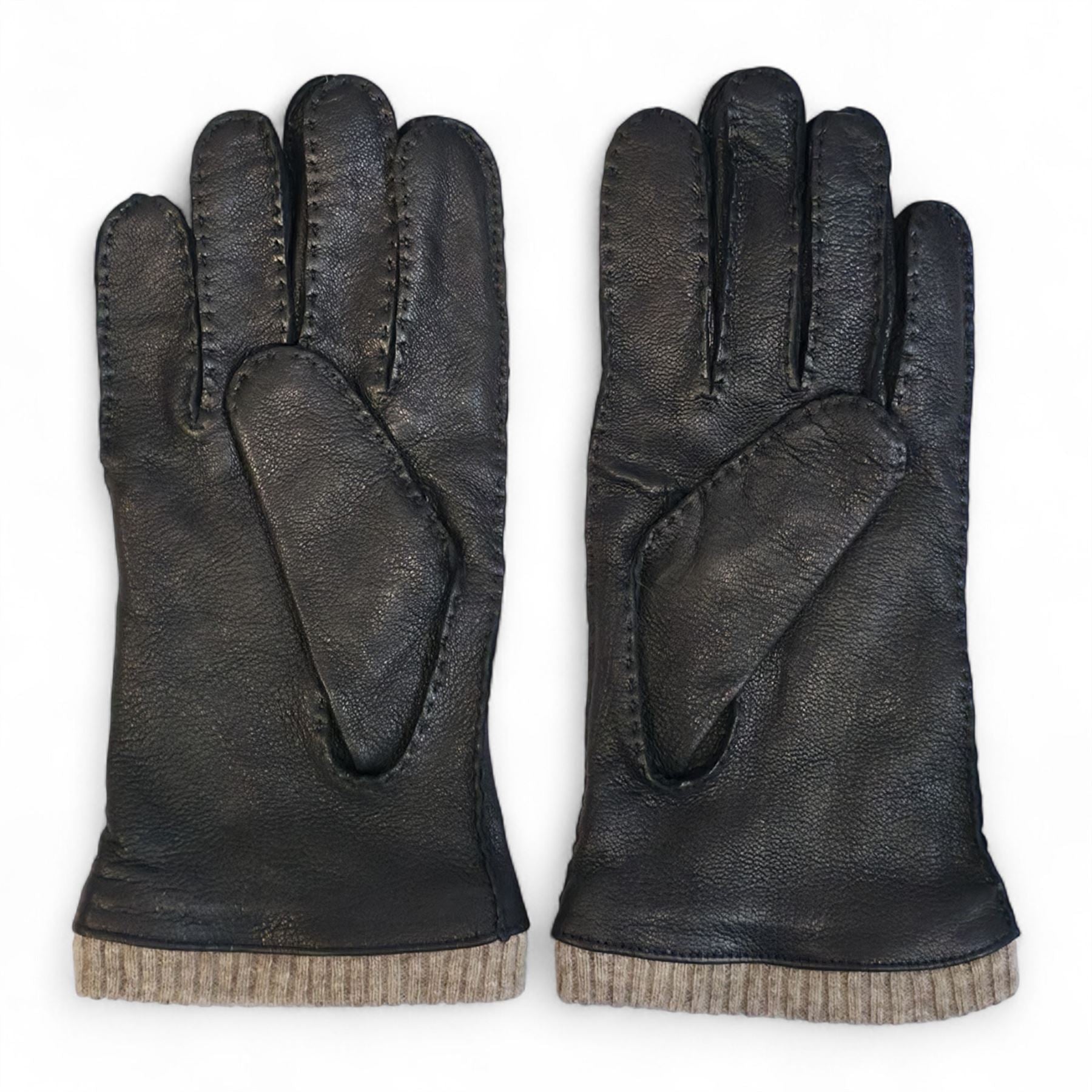 Men’s Italian Leather Warm Wool Lining Winter Gloves - M-LGV-405
