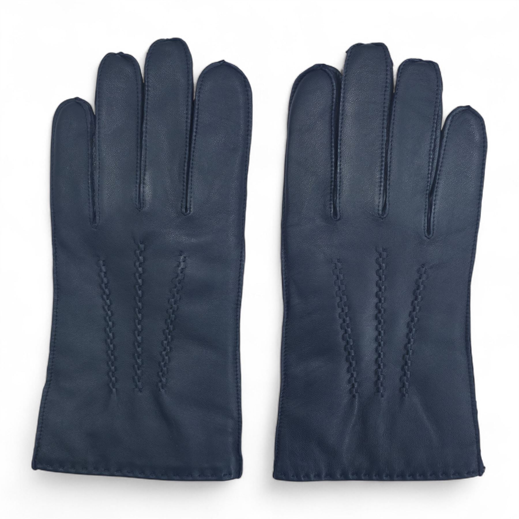 Men’s Italian Leather Warm Wool Lining Winter Stich Design Gloves - M-LGV-205