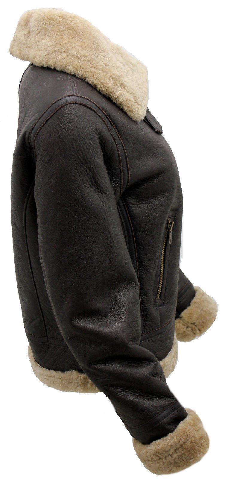 Womens B3 Sheepskin Brown Leather Jacket-Portland