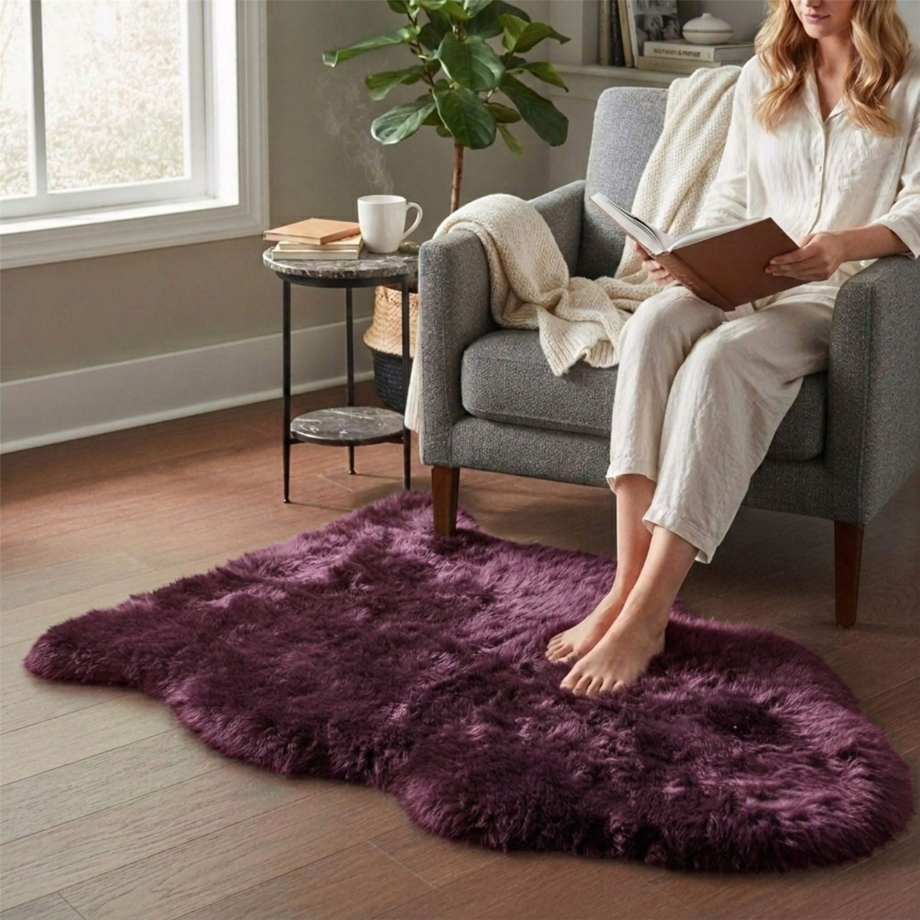Genuine Sheepskin Natural Silky Soft Fluffy Real Wool Rug