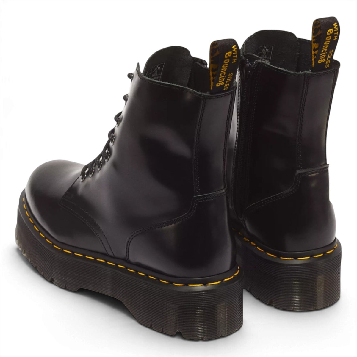 Dr Martens Jadon Black Smooth Leather Platform Boots - 15265001