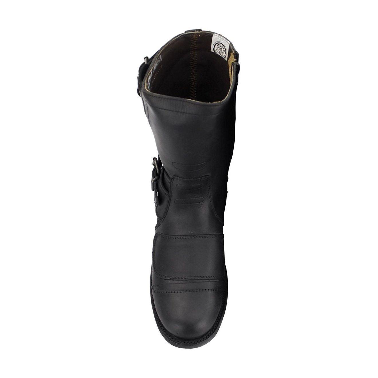 Grinders Mens Black Leather Cowboy Boots-Route 66 - Upperclass Fashions 