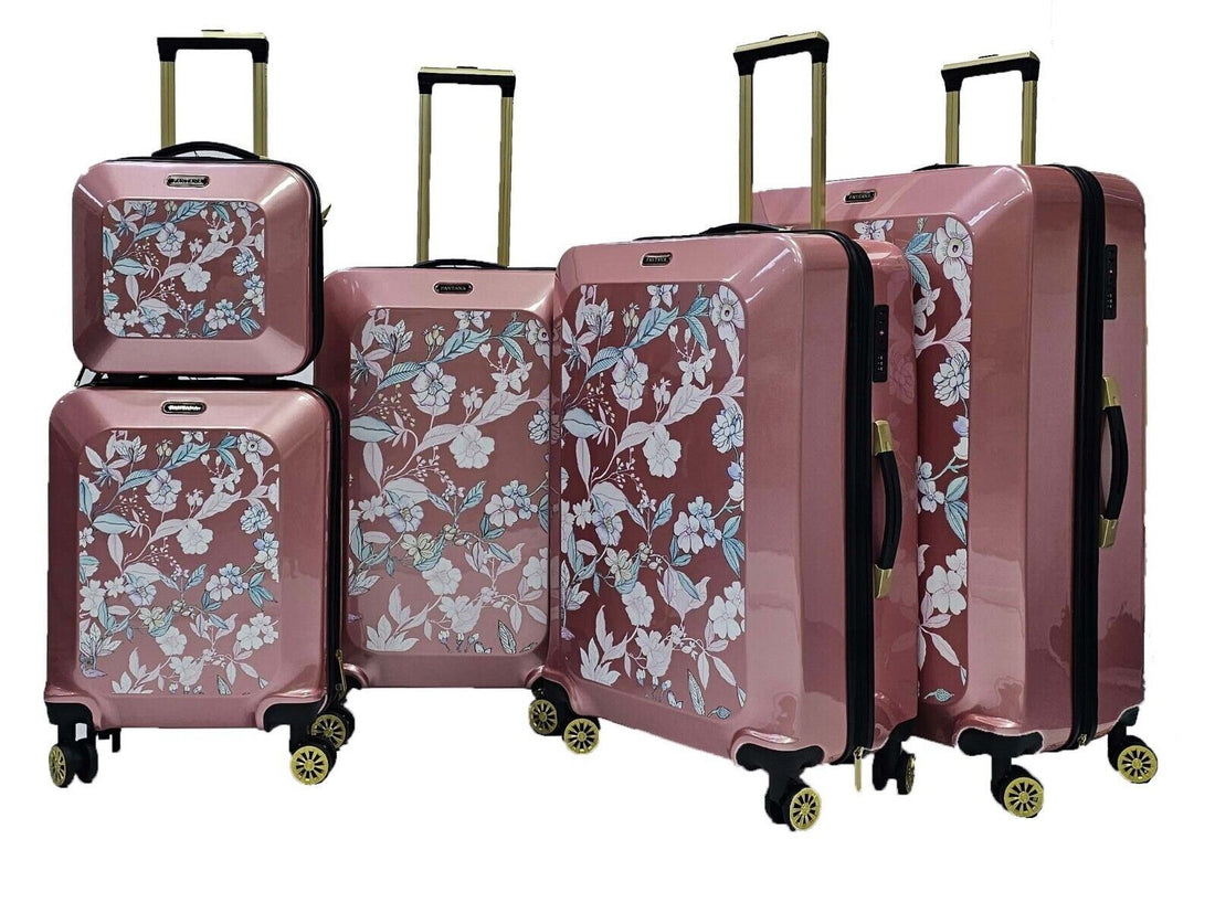 Butler Set of 5 Hard Shell Suitcase in Pink