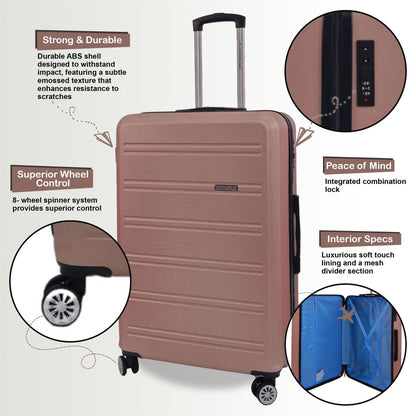 Alabaster Large Hard Shell Suitcase in Rose Gold