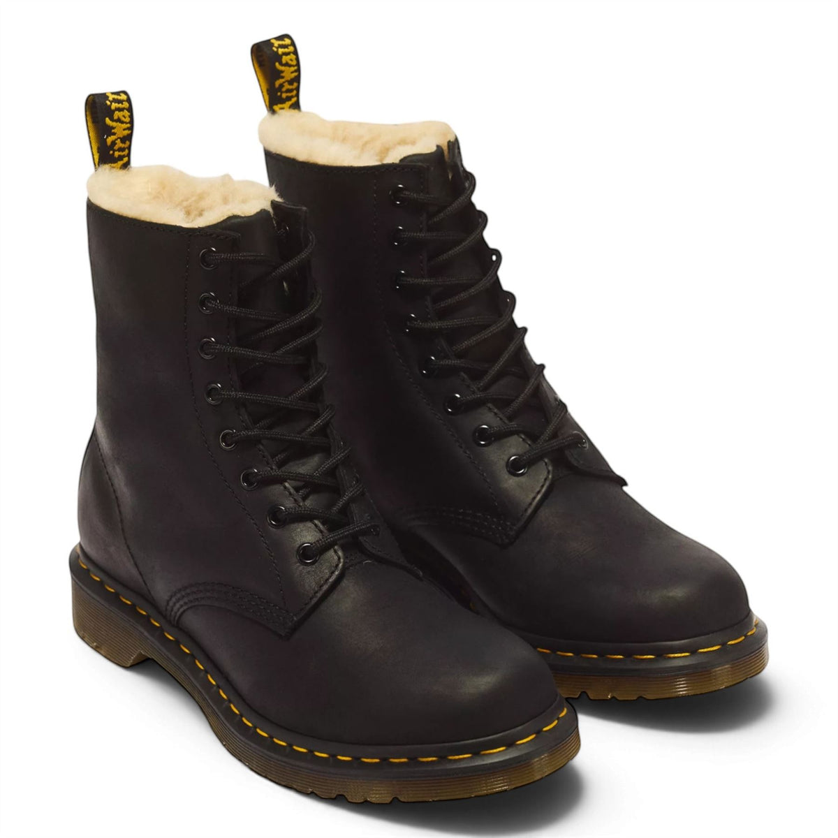 Dr Martens 1460 Serena Black Faux Fur Lined Leather Boots - 21797001