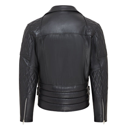 Mens Cowhide Leather Brando Biker Jacket - Tottenham