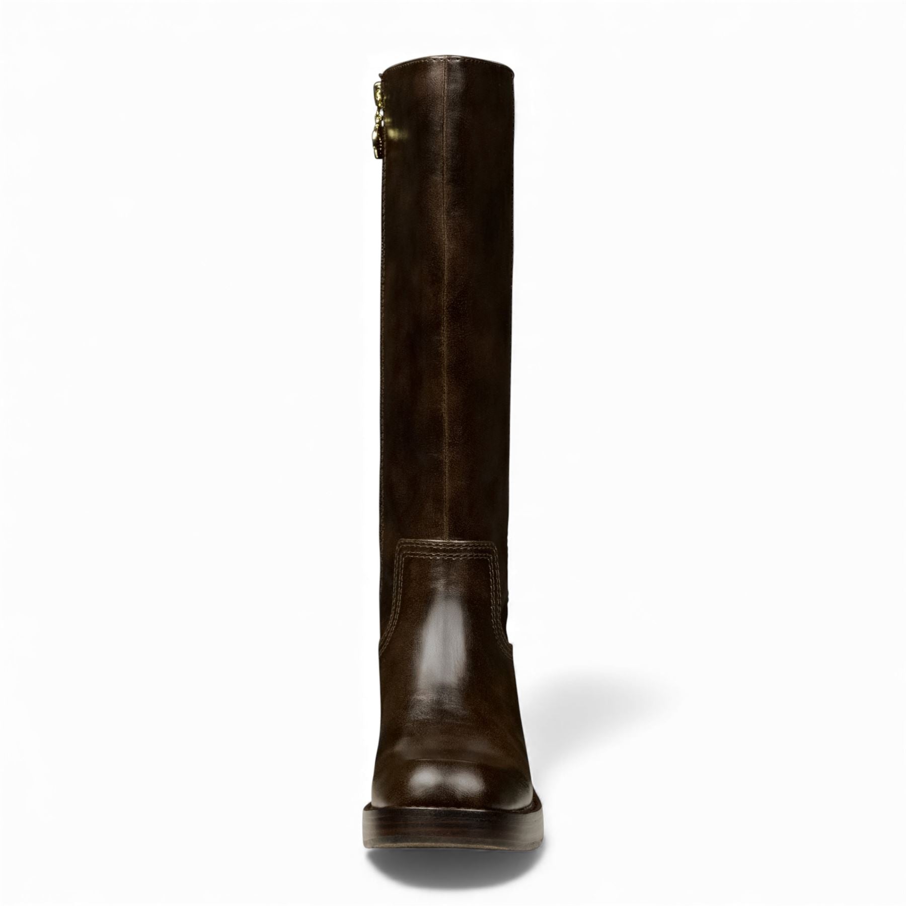 Windsorsmith Womens Espresso Brown Faux Leather Knee-High Riding Boots - Technique