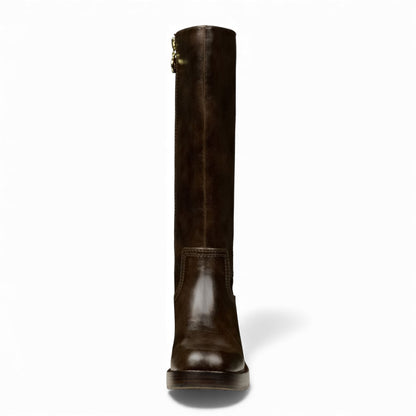 Windsorsmith Womens Espresso Brown Faux Leather Knee-High Riding Boots - Technique