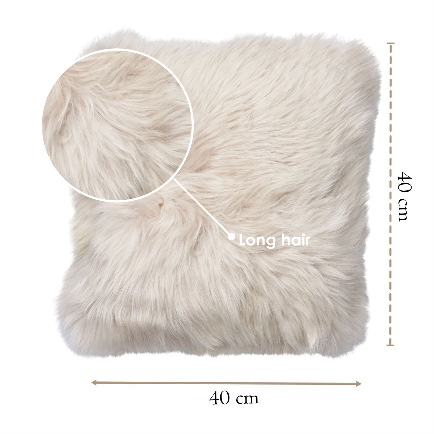 Genuine Sheepskin  40x40cm Real Wool Single Sided Cushion