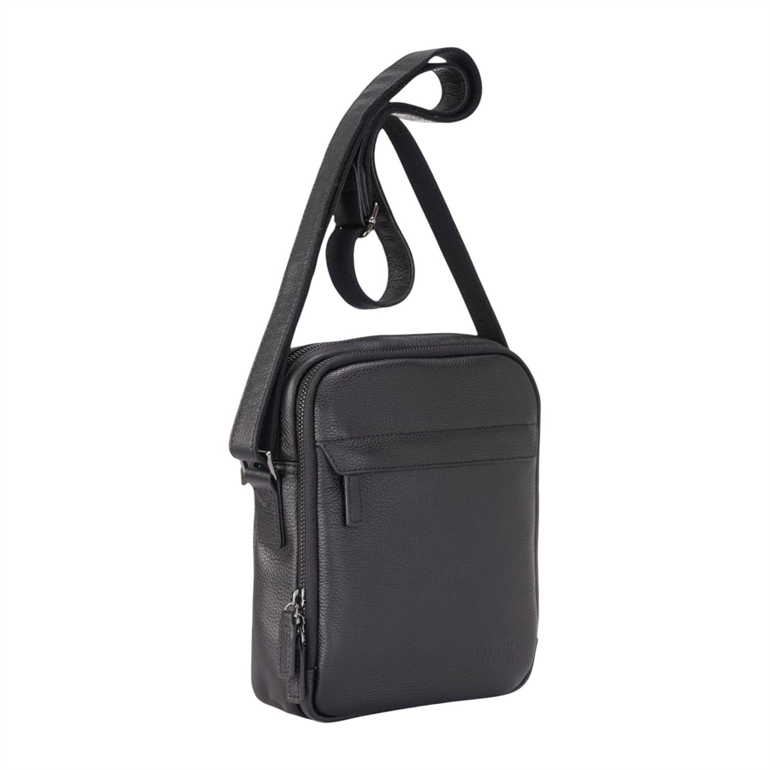Genuine Leather Black Vintage Messenger Crossbody Travel Bag - Hawthrone
