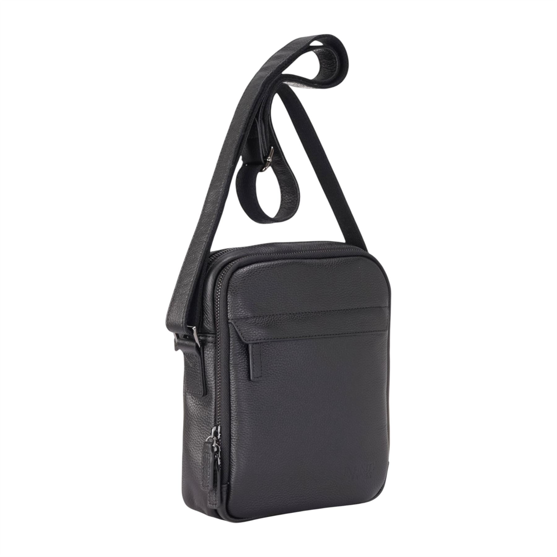Genuine Leather Black Vintage Messenger Crossbody Travel Bag - Hawthrone