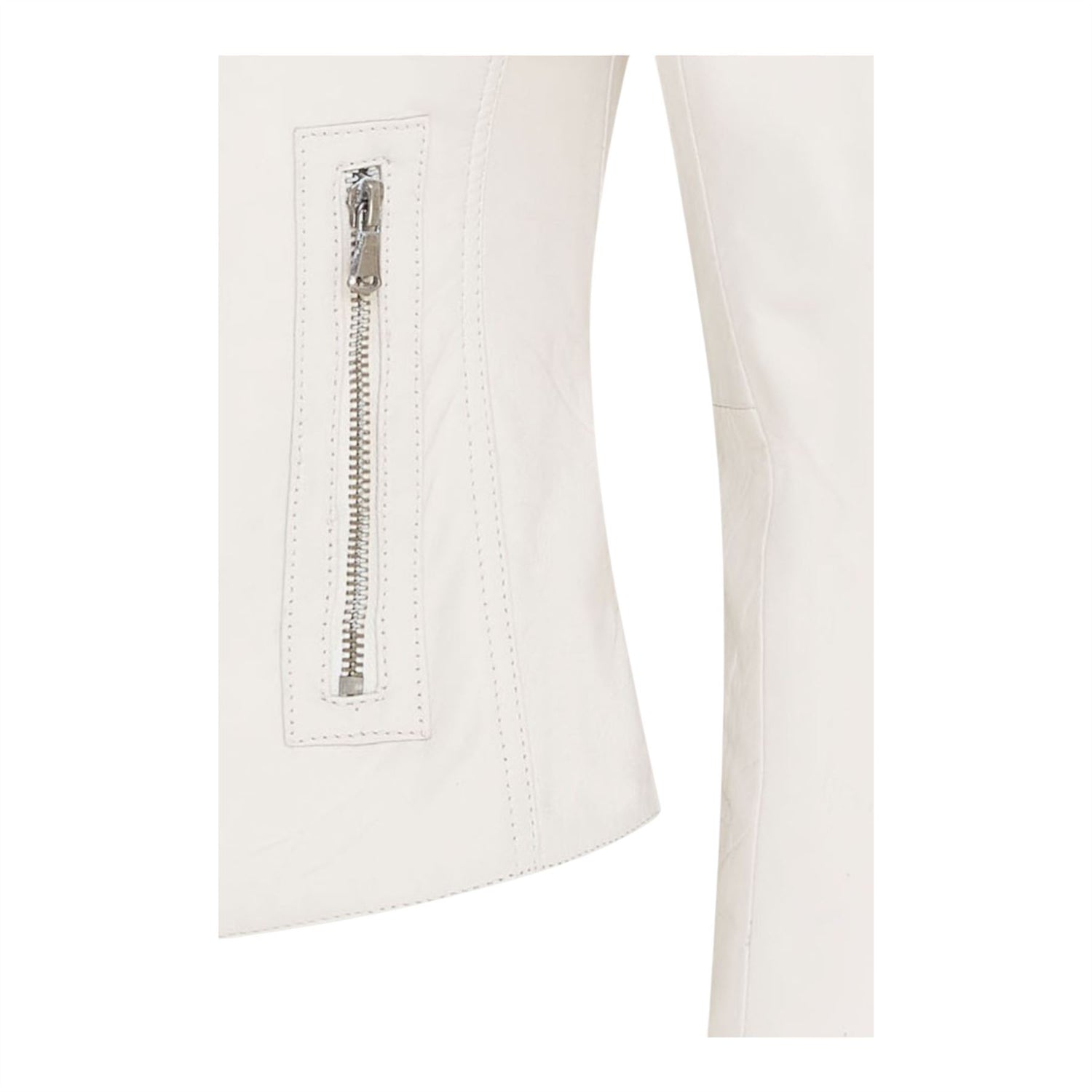 Womens Slim-Fit Leather Biker Jacket-Maldon