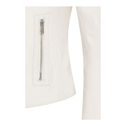 Womens Slim-Fit Leather Biker Jacket-Maldon