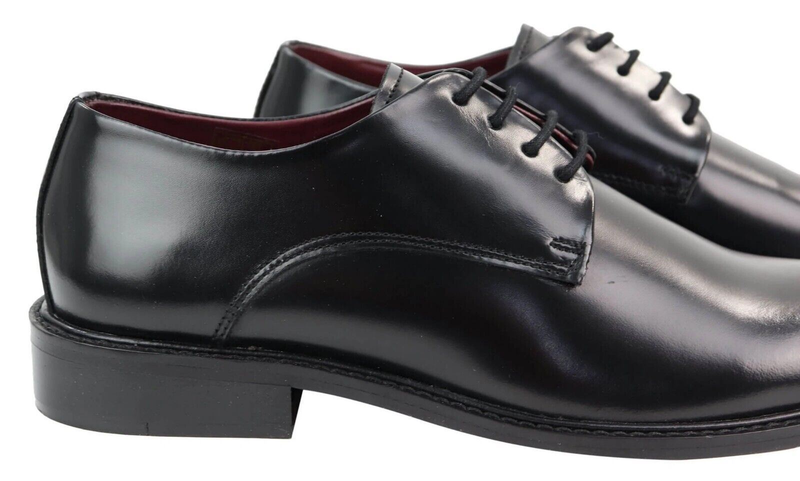 Mens Retro Oxford Brogue Derby Shoes in Black Patent Leather - Upperclass Fashions 