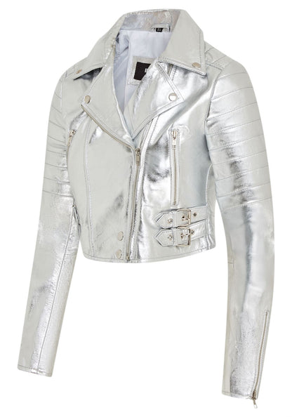 Womens Brando Cropped Leather Jacket-Longtown