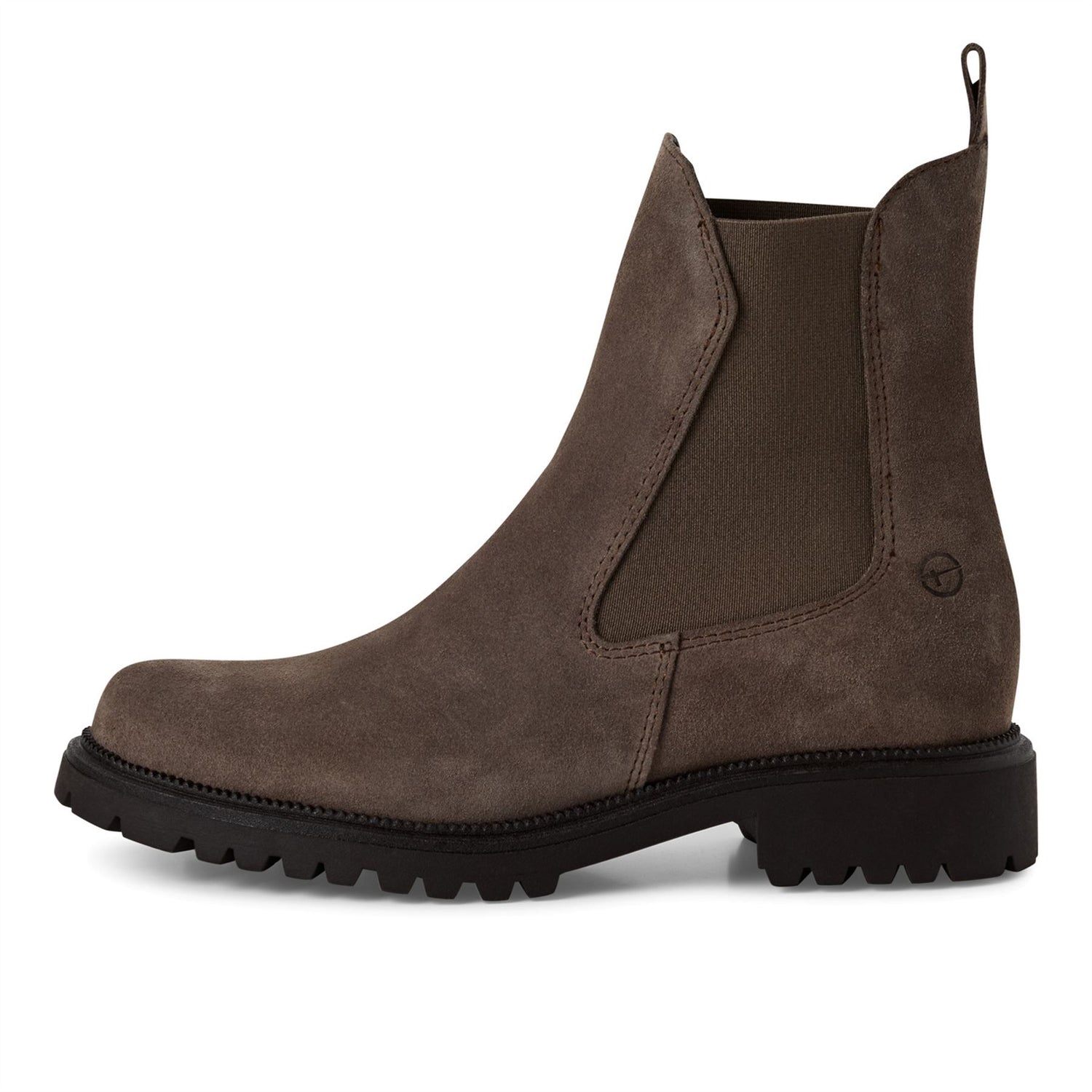 Tamaris Womens Taupe Brown Leather Classic High Chelsea Ankle Boots