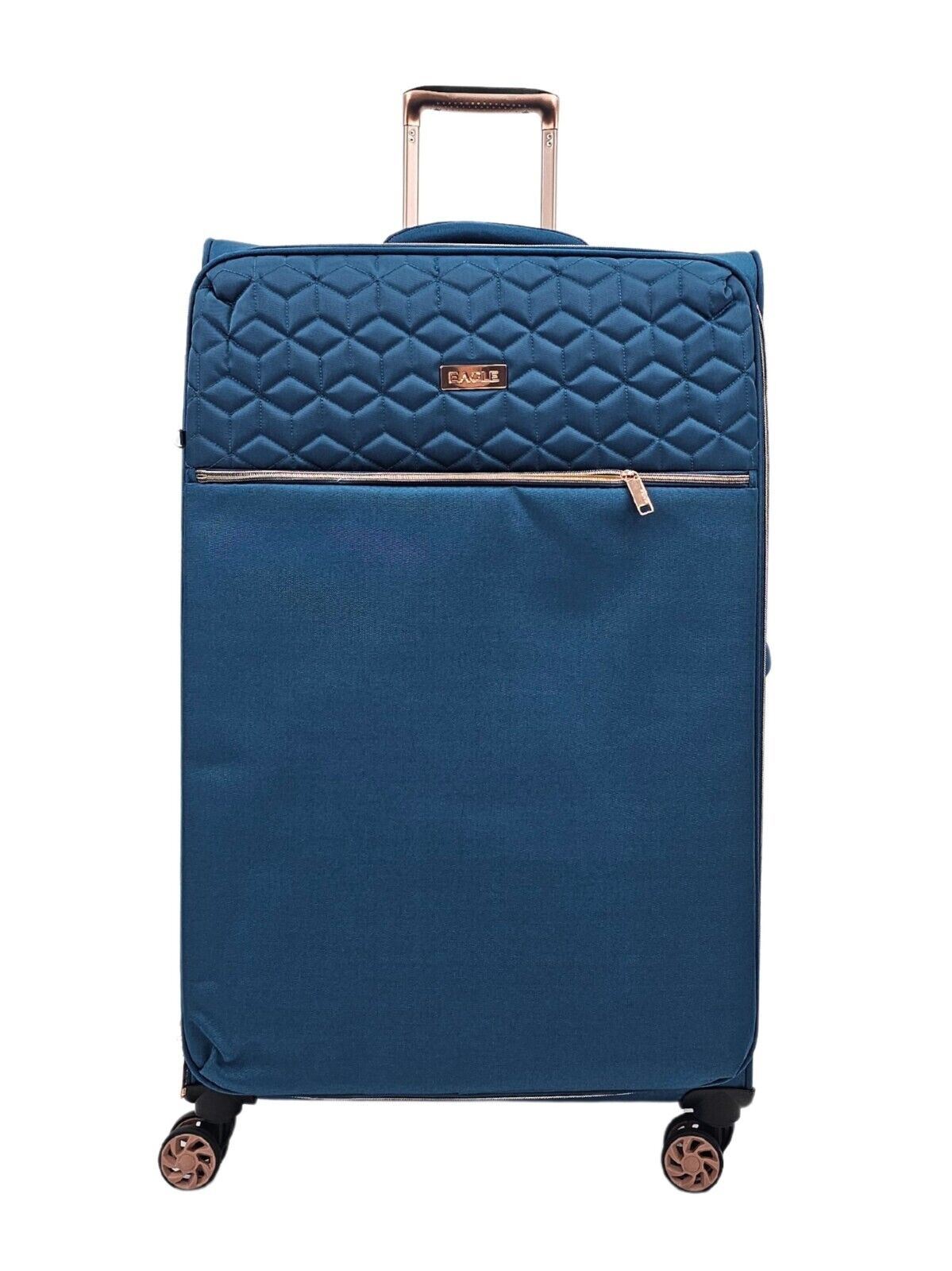 Cabin Teal blue Suitcases Set 4 Wheel Luggage Travel Lightweight Bags - Upperclass Fashions 
