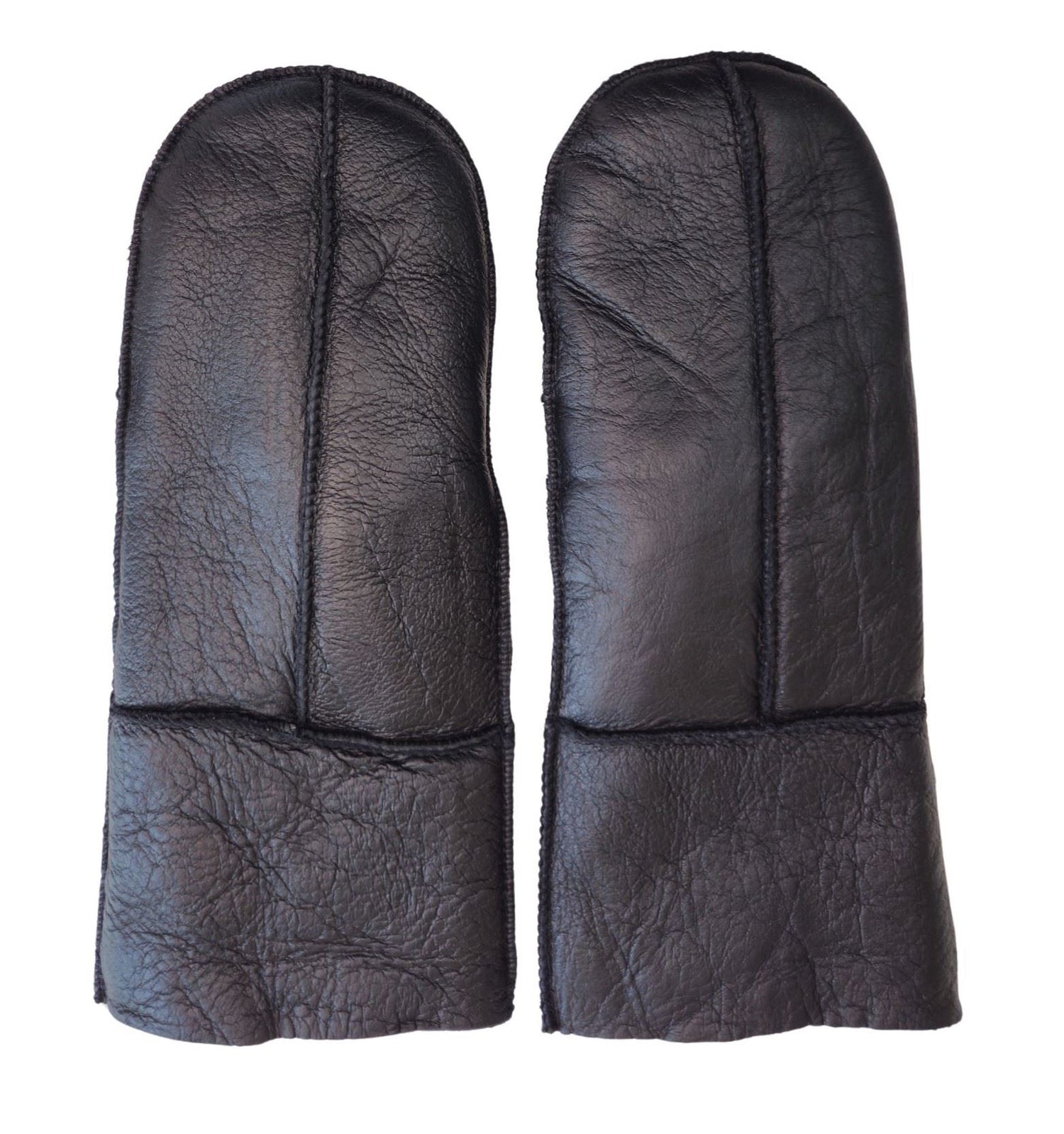 Womens Genuine Real Sheepskin Leather Mittens Warm Gloves