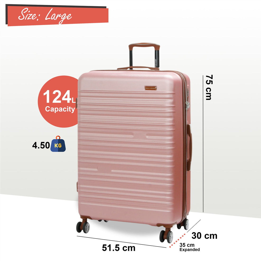 Armidale Large Hard Shell Suitcase in Golden