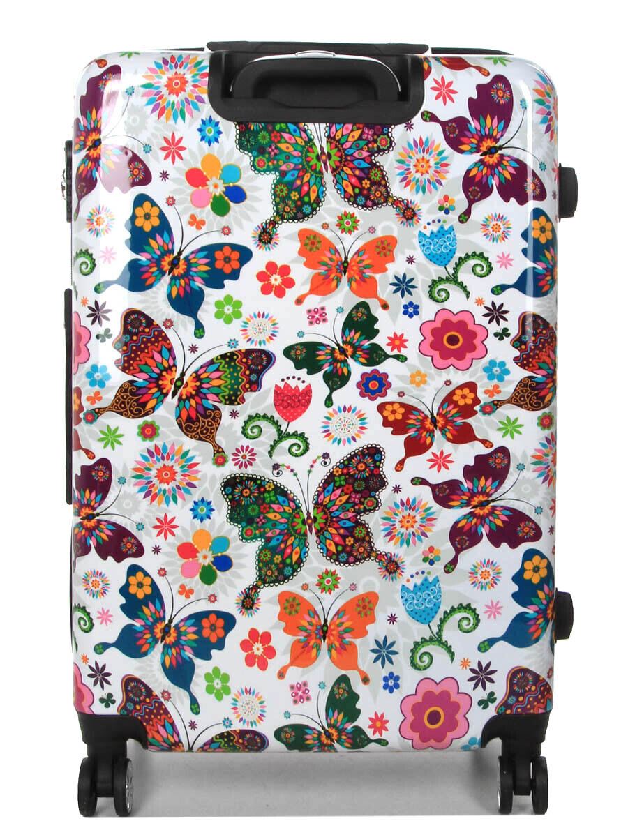 Hard Shell Printed Dual 4 Wheel Luggage Suitcase