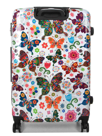 Hard Shell Printed Dual 4 Wheel Luggage Suitcase