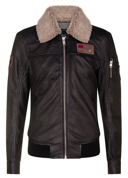 Mens Smart Leather Bomber Jacket-Crawley
