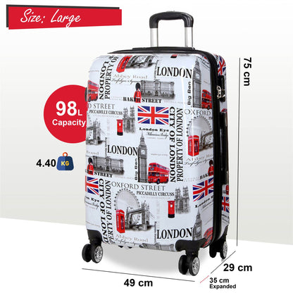 Cooma Large Hard Shell Suitcase London in Black Flower