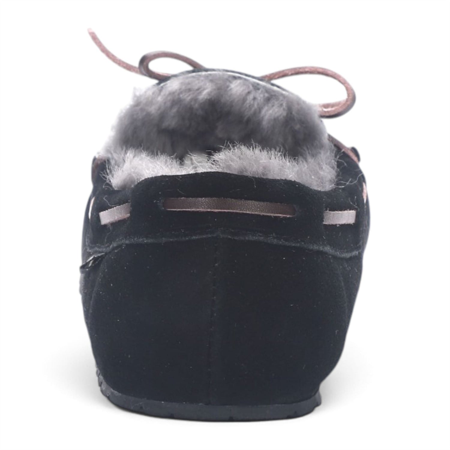 Men’s Black Genuine Sheepskin Moccasin Winter Slippers - Flint