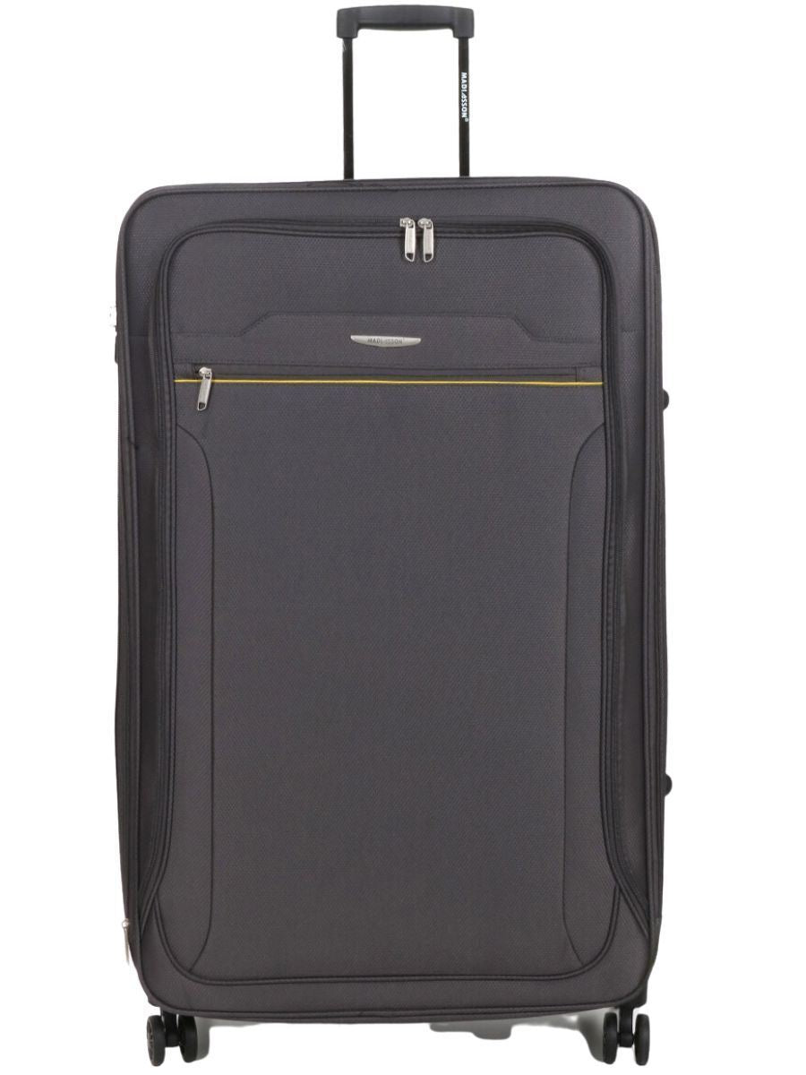 Grey Lightweight Soft Suitcases 4 Wheel Luggage Travel Expandable