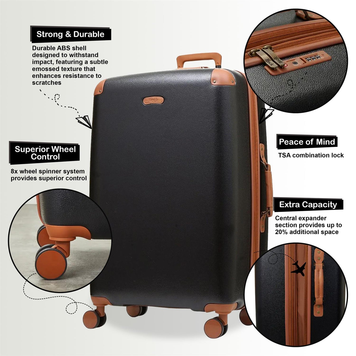 Anderson Large Hard Shell Suitcase in Black