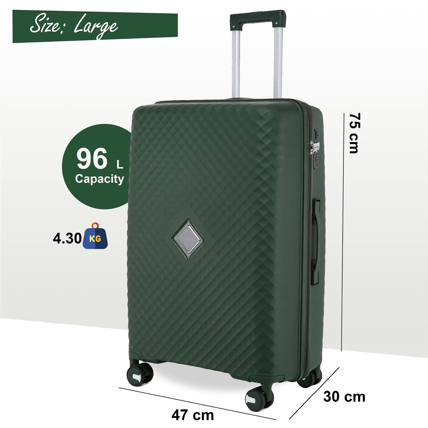 Courtenay Large Hard Shell Suitcase in Green